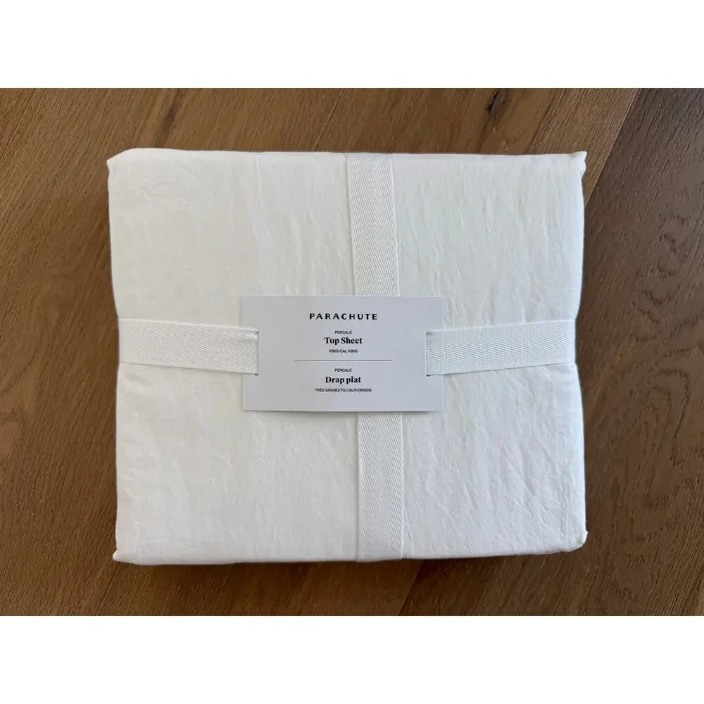 New Parachute Home King Percale Top Sheet White